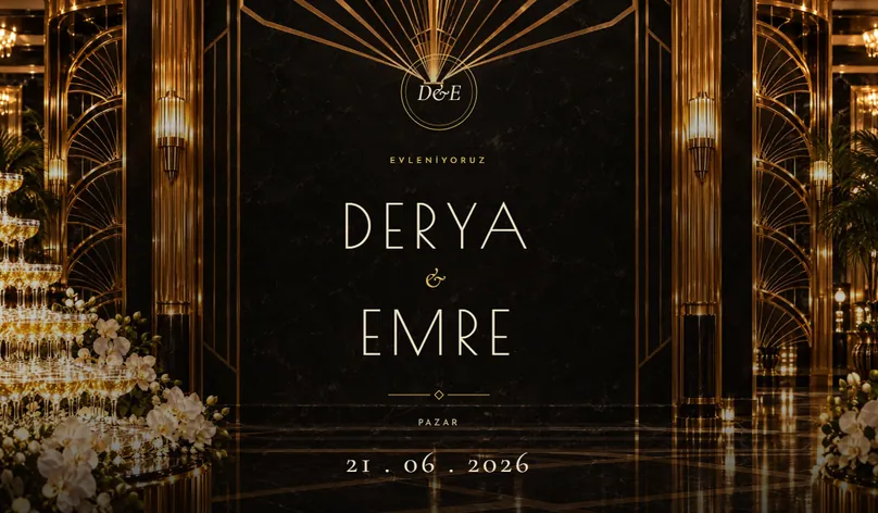 Art Deco davetiye modeli