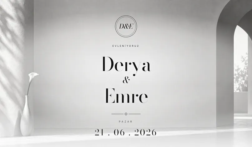 Modern Minimal davetiye modeli