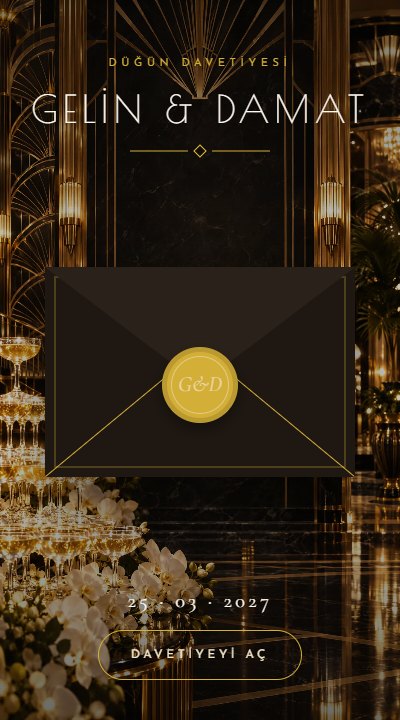 Art Deco save the date tasarımı
