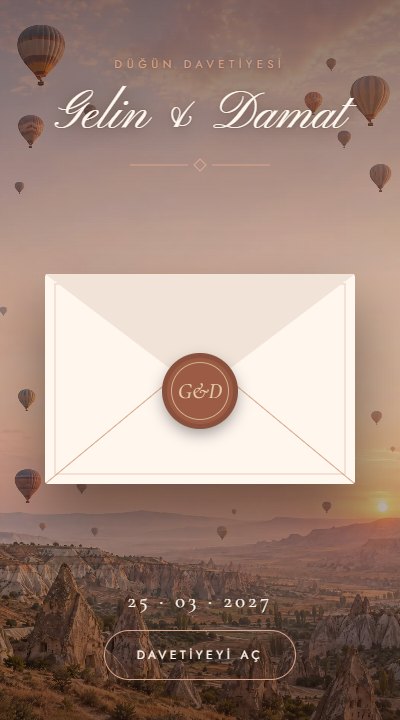 Kapadokya dijital davetiye tasarımı