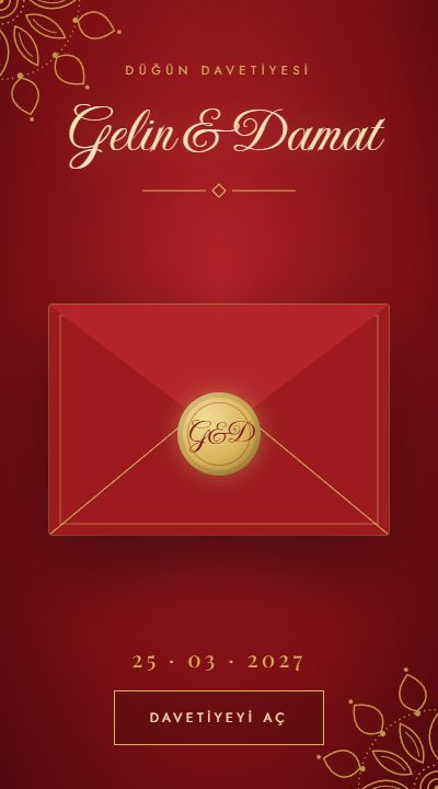 Kına Gecesi dijital davetiye tasarımı