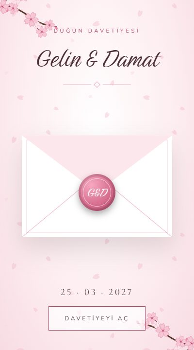 Kiraz Çiçeği dijital davetiye tasarımı