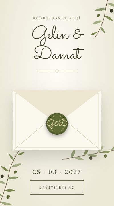 Zeytin Dalı save the date tasarımı